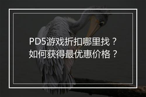 PD5游戏折扣哪里找？如何获得最优惠价格？
