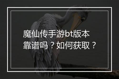 魔仙传手游bt版本靠谱吗？如何获取？