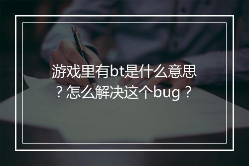 游戏里有bt是什么意思?怎么解决这个bug?