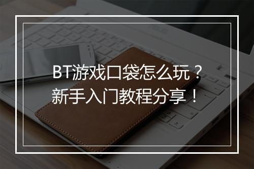 BT游戏口袋怎么玩？新手入门教程分享！