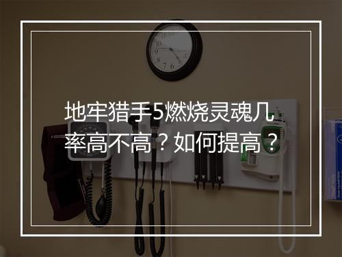 地牢猎手5燃烧灵魂几率高不高？如何提高？