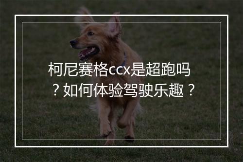 柯尼赛格ccx是超跑吗?如何体验驾驶乐趣?