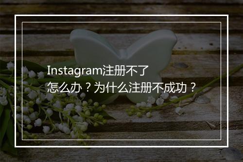 Instagram注册不了怎么办?为什么注册不成功?