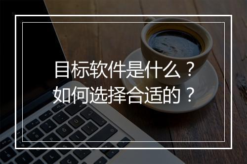 目标软件是什么？如何选择合适的？