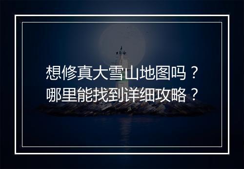 想修真大雪山地图吗？哪里能找到详细攻略？