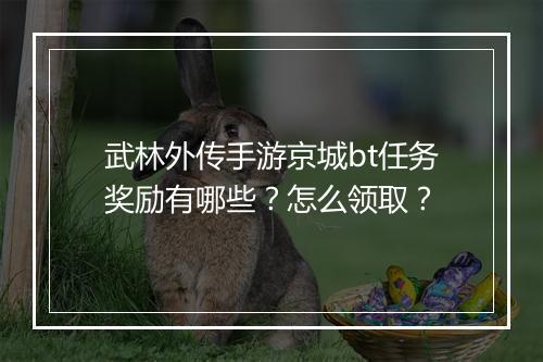 武林外传手游京城bt任务奖励有哪些?怎么领取?