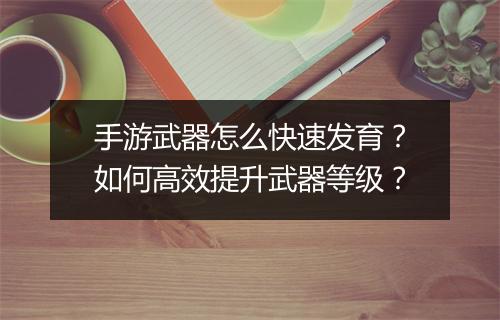 手游武器怎么快速发育？如何高效提升武器等级？