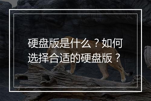 硬盘版是什么?如何选择合适的硬盘版?