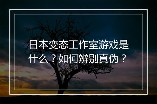 日本变态工作室游戏是什么？如何辨别真伪？