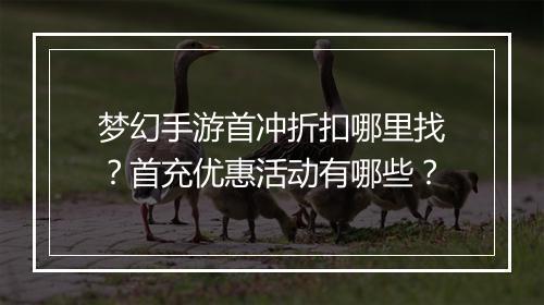 梦幻手游首冲折扣哪里找?首充优惠活动有哪些?