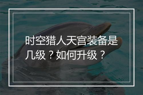 时空猎人天宫装备是几级？如何升级？