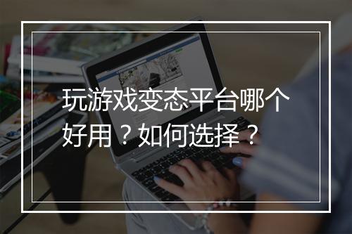 玩游戏变态平台哪个好用?如何选择?