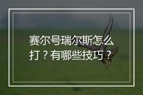 赛尔号瑞尔斯怎么打？有哪些技巧？