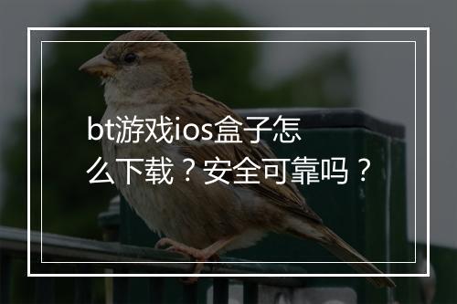 bt游戏ios盒子怎么下载?安全可靠吗?