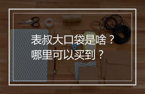 表叔大口袋是啥?哪里可以买到?