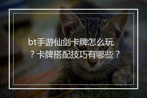 bt手游仙剑卡牌怎么玩?卡牌搭配技巧有哪些?