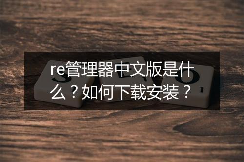 re管理器中文版是什么?如何下载安装?