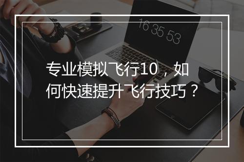 专业模拟飞行10,如何快速提升飞行技巧?