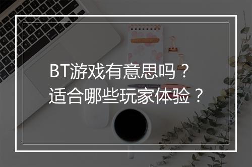 BT游戏有意思吗?适合哪些玩家体验?