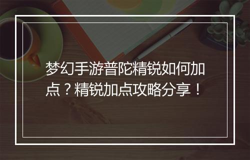 梦幻手游普陀精锐如何加点？精锐加点攻略分享！