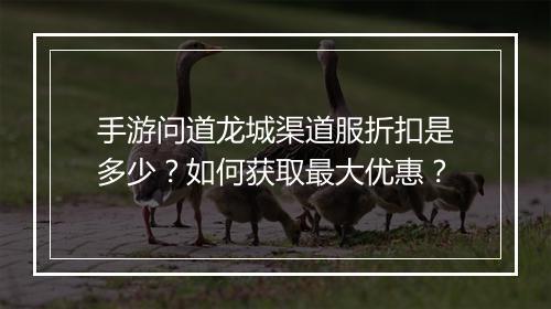 手游问道龙城渠道服折扣是多少?如何获取最大优惠?