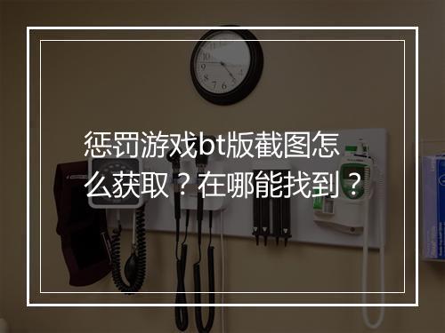惩罚游戏bt版截图怎么获取？在哪能找到？