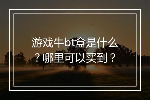 游戏牛bt盒是什么?哪里可以买到?
