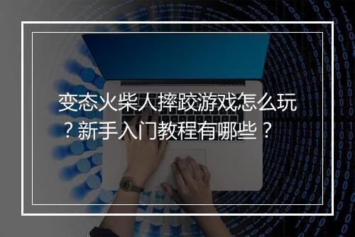 变态火柴人摔跤游戏怎么玩?新手入门教程有哪些?