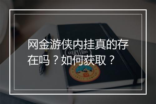 网金游侠内挂真的存在吗?如何获取?