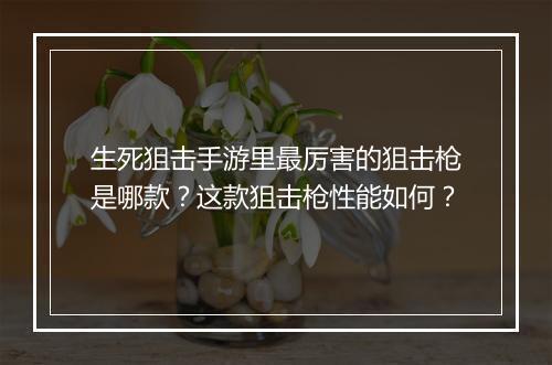 生死狙击手游里最厉害的狙击枪是哪款？这款狙击枪性能如何？
