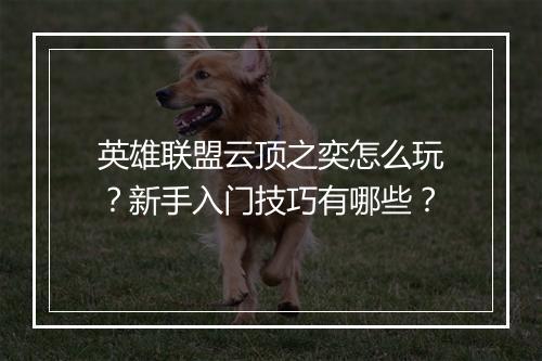 英雄联盟云顶之奕怎么玩?新手入门技巧有哪些?