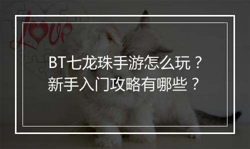 BT七龙珠手游怎么玩?新手入门攻略有哪些?