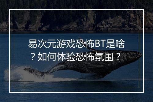 易次元游戏恐怖BT是啥?如何体验恐怖氛围?