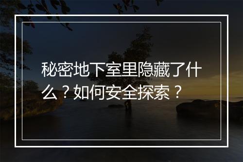 秘密地下室里隐藏了什么?如何安全探索?