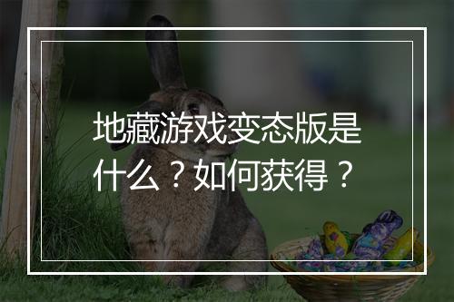 地藏游戏变态版是什么?如何获得?