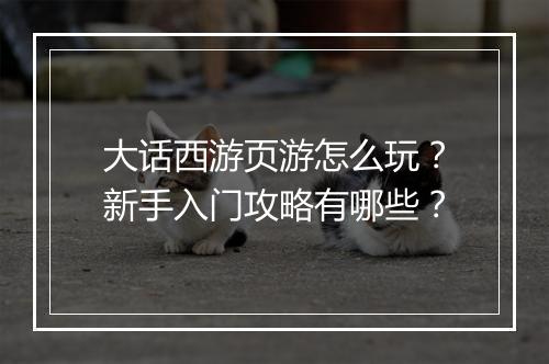 大话西游页游怎么玩?新手入门攻略有哪些?