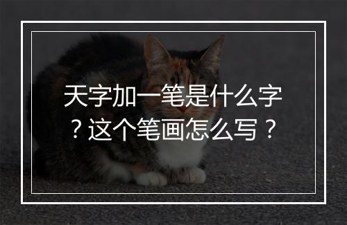 天字加一笔是什么字?这个笔画怎么写?
