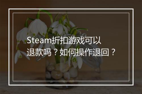 Steam折扣游戏可以退款吗?如何操作退回?