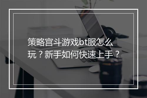 策略宫斗游戏bt服怎么玩?新手如何快速上手?