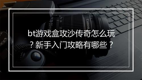 bt游戏盒攻沙传奇怎么玩?新手入门攻略有哪些?