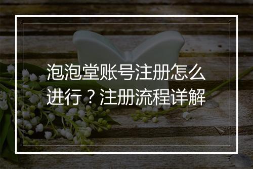 泡泡堂账号注册怎么进行?注册流程详解