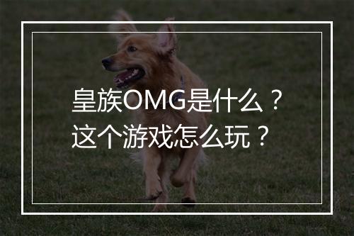 皇族OMG是什么?这个游戏怎么玩?