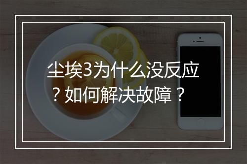尘埃3为什么没反应?如何解决故障?