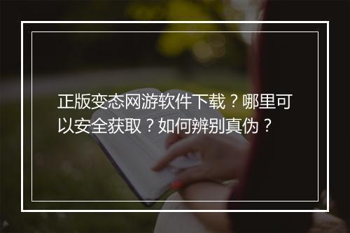 正版变态网游软件下载?哪里可以安全获取?如何辨别真伪?