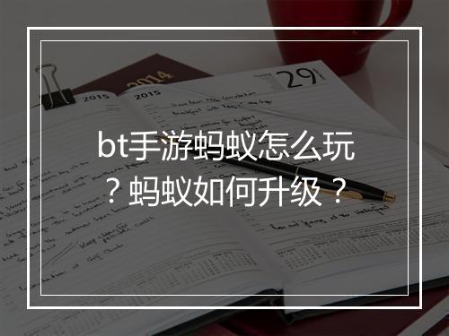 bt手游蚂蚁怎么玩?蚂蚁如何升级?