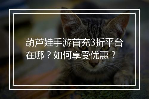 葫芦娃手游首充3折平台在哪？如何享受优惠？