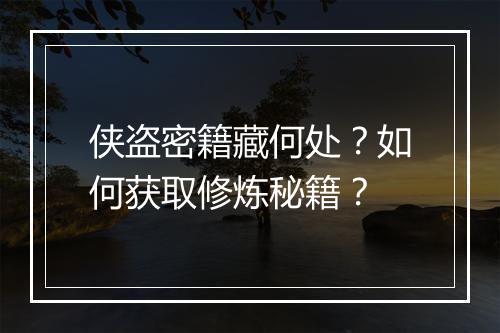 侠盗密籍藏何处?如何获取修炼秘籍?