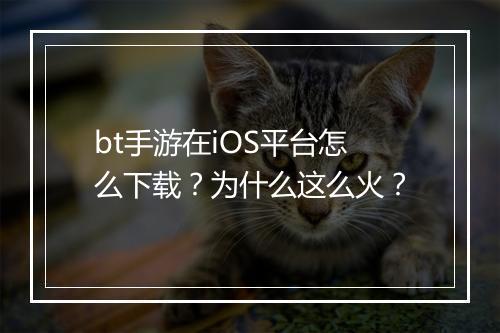 bt手游在iOS平台怎么下载？为什么这么火？