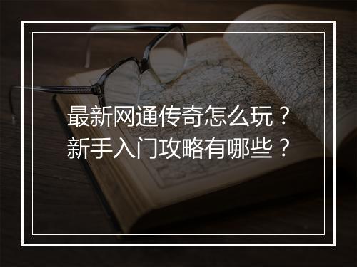 最新网通传奇怎么玩?新手入门攻略有哪些?