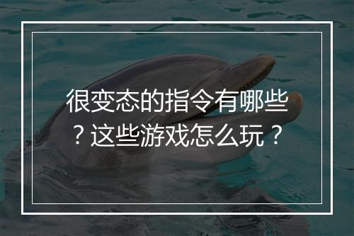 很变态的指令有哪些？这些游戏怎么玩？